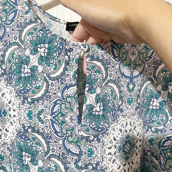 Lane Bryant Blue & White Paisley Maxi Tiered Dress Cottagecore Feminine - Picture 4 of 11